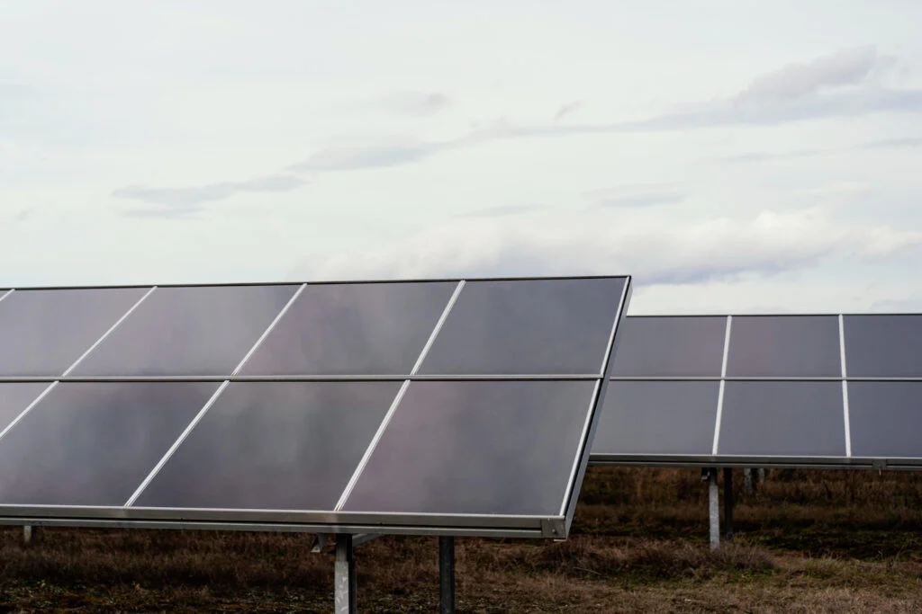 Solar panels on a sunny rooftop