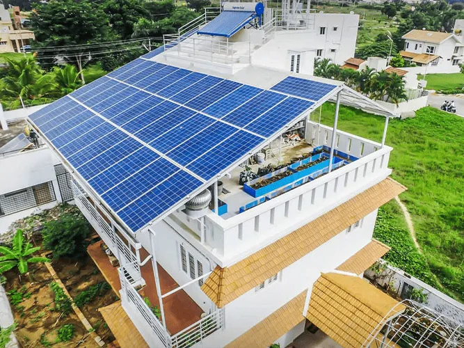 Rooftop solar on a family home